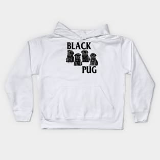 Black Pug Kids Hoodie